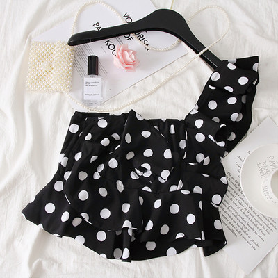 Нов модел дамски потник на точки в бял и черен цвят