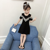 Rochie eleganta pentru copii model drept alb-negru