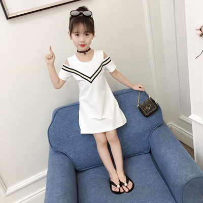 Rochie eleganta pentru copii model drept alb-negru