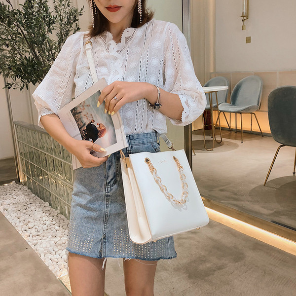 Geanta de dama din piele ecologica cu manere lungi si scurte