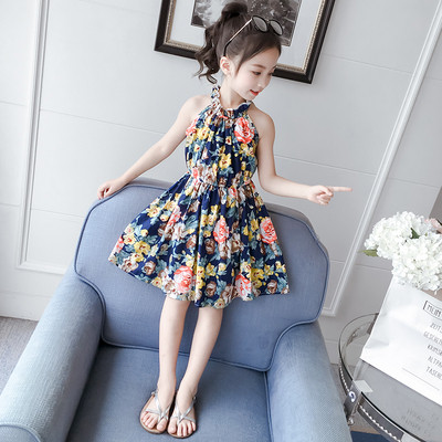 Rochie eleganta pentru copii in doua culori cu motive florale