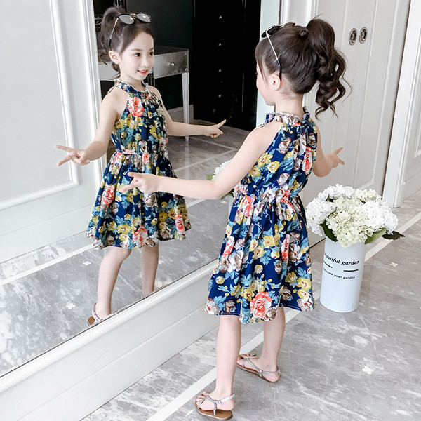 Rochie eleganta pentru copii in doua culori cu motive florale