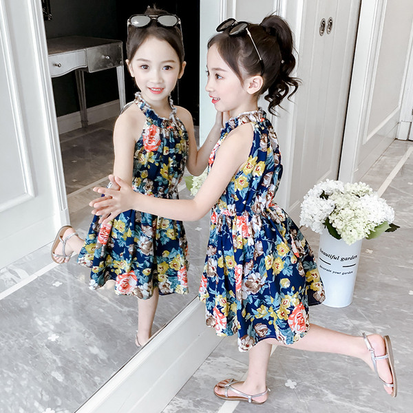 Rochie eleganta pentru copii in doua culori cu motive florale