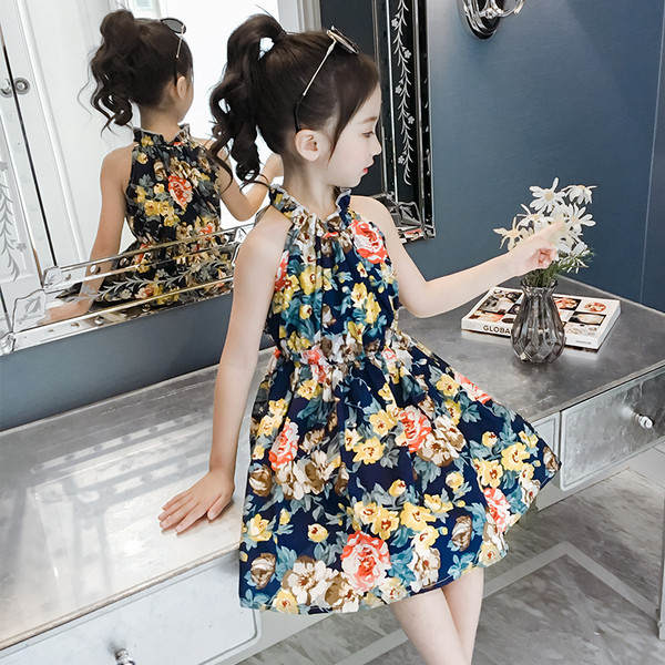 Rochie eleganta pentru copii in doua culori cu motive florale