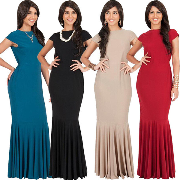 Rochie lunga de dama in mai multe culori - marimi mari