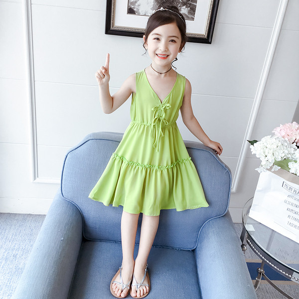 Rochie casual pentru copii pentru fete in verde