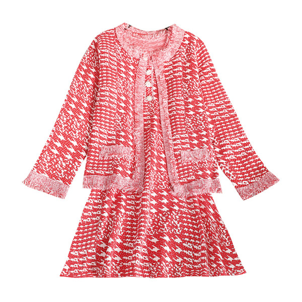 Κομψό γυναικείο σετ που περιλαμβάνει φόρεμα και ζακέτα σε διάφορα χρώματα