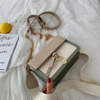 Дамска модерна чанта с метална дръжка