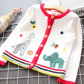 Vesta copii model nou pentru fete cu nasturi alb