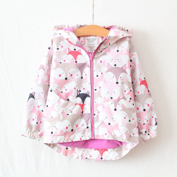 Geaca moderna pentru copii pentru fete cu aplicatie in roz