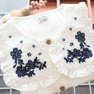 Cămașă pentru copii elegantă pentru fete cu broderie în alb