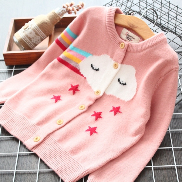 Vesta pentru copii moderna pentru fete cu nasturi si decolteu O in roz