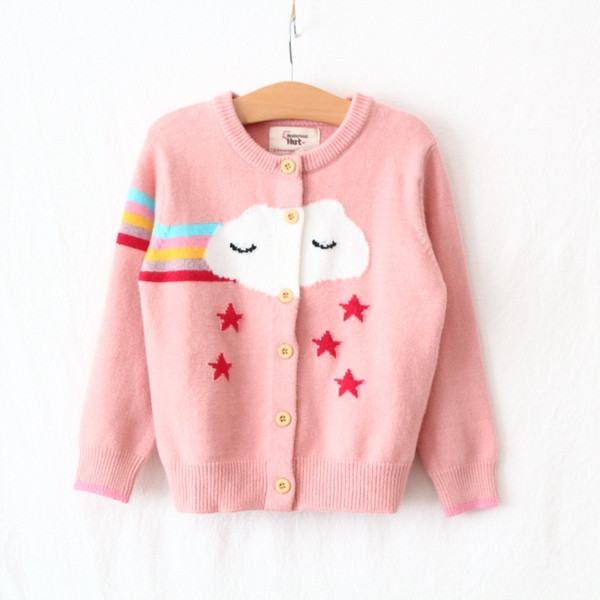 Vesta pentru copii moderna pentru fete cu nasturi si decolteu O in roz