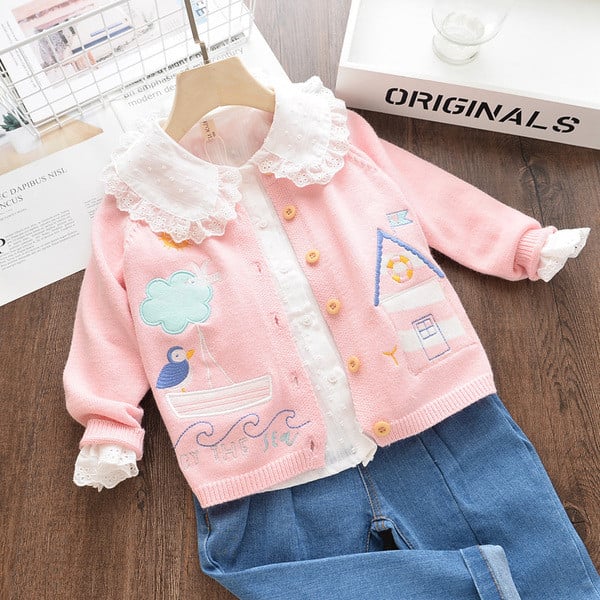 Vesta casual pentru copii pentru fete in roz