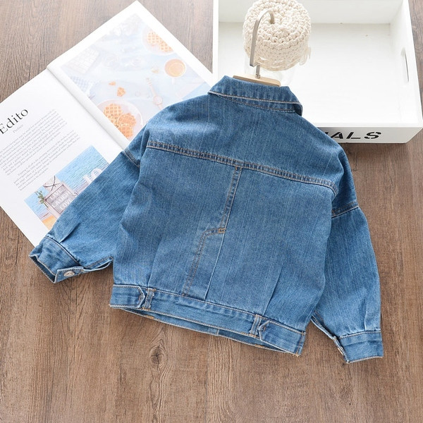 Geaca de copii model nou pentru fete cu broderie si buzunare