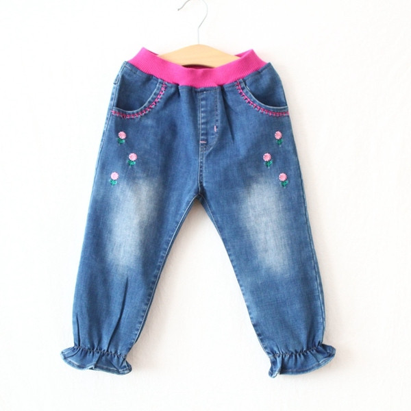 Blugi casual copii pentru fete cu buzunare in albastru