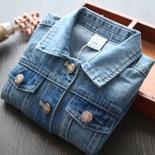 Geaca moderna pentru copii pentru fete in albastru