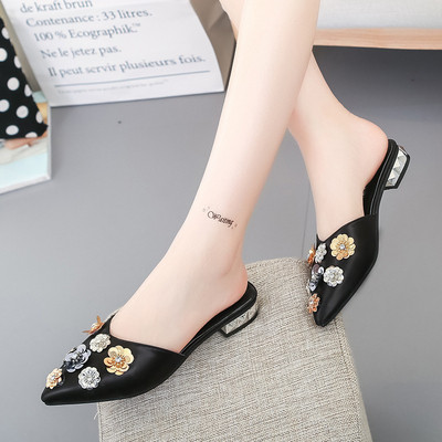 Papuci eleganti de dama cu decor 3D