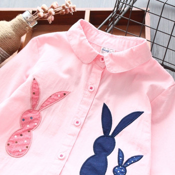 Нов модел детска риза за момичета в розов и бял цвят цвят