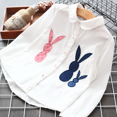 Нов модел детска риза за момичета в розов и бял цвят цвят