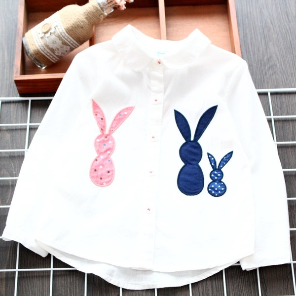 Нов модел детска риза за момичета в розов и бял цвят цвят