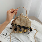 Geanta de dama cu inchidere metalica in doua culori