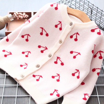 Cardigan pentru fete pentru copii cu decolteu O si nasturi