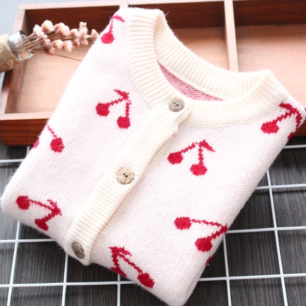 Cardigan pentru fete pentru copii cu decolteu O si nasturi