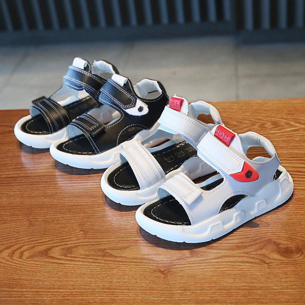 Sandale pentru copii alb si negru pentru baieti