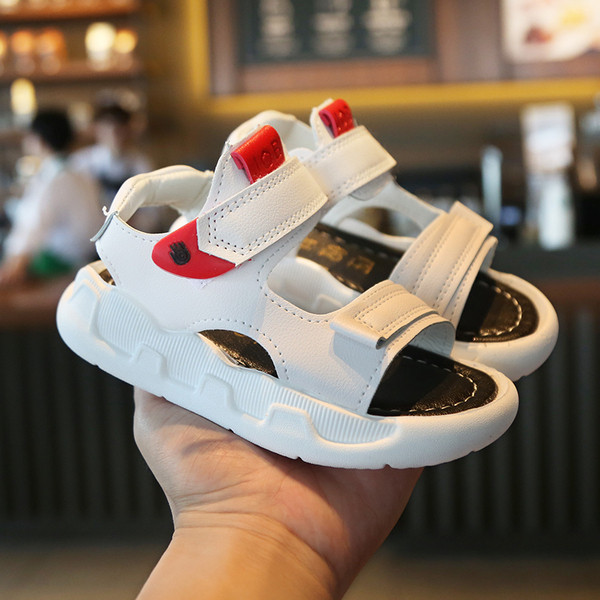 Sandale pentru copii alb si negru pentru baieti