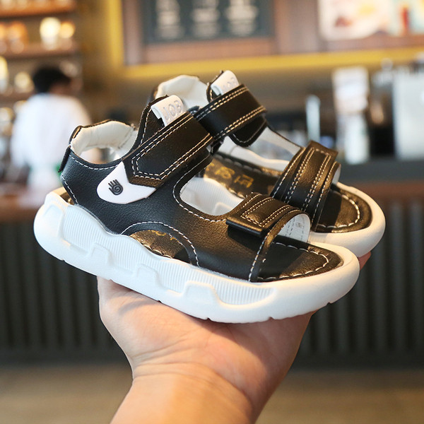 Sandale pentru copii alb si negru pentru baieti