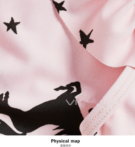 Costum de baie intreg pentru copii cu bretele late in culoarea roz