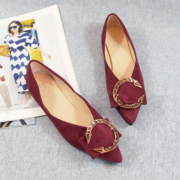 Mocasini casual dama din piele intoarsa ecologica cu catarama cu pietre in trei culori