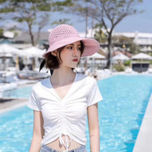 Palarie de dama cu panglica in mai multe culori diferite