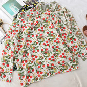 Cămașă de damă modernă model larg cu model colorat și mâneci lungi