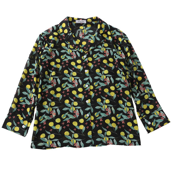 Cămașă de damă modernă model larg cu model colorat și mâneci lungi