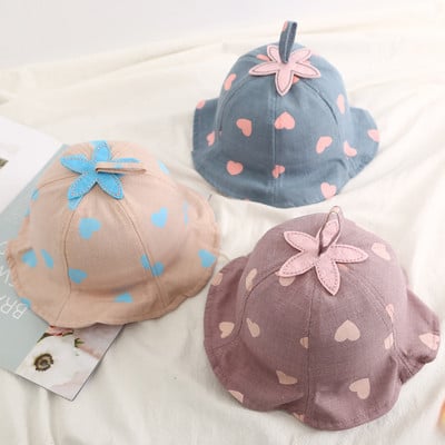 Children`s hat for girls with 3D-element in several colors