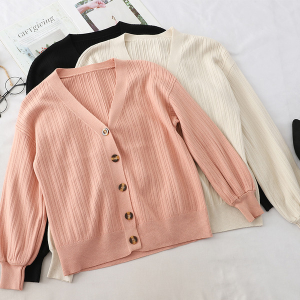 Cardigan casual dama cu nasturi in diferite culori