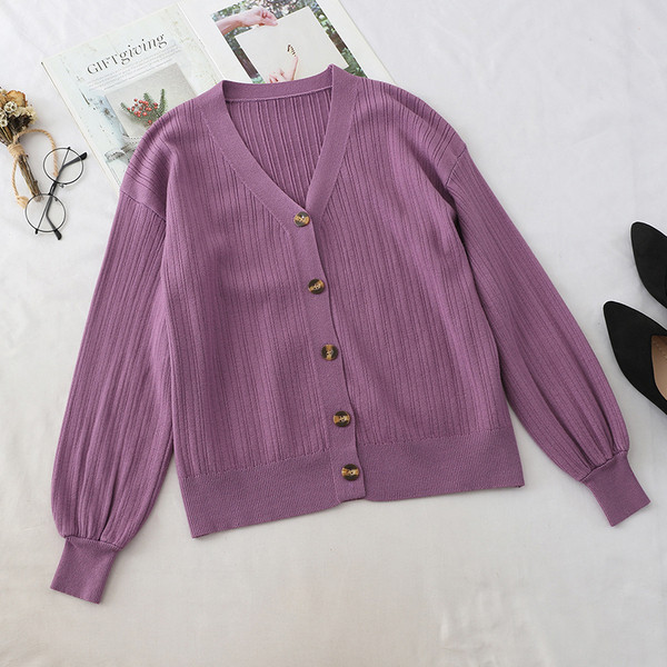 Cardigan casual dama cu nasturi in diferite culori