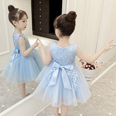 Rochie eleganta pentru copii pentru fete in trei culori cu dantela