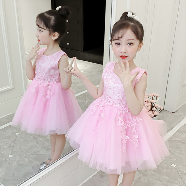 Rochie eleganta pentru copii pentru fete in trei culori cu dantela