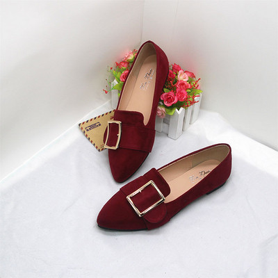 Mocasini de dama din piele intoarsa ecologica cu catarama in patru culori