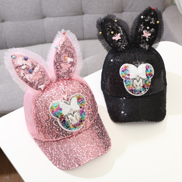 Pălărie modernă pentru copii cu element 3D și paiete