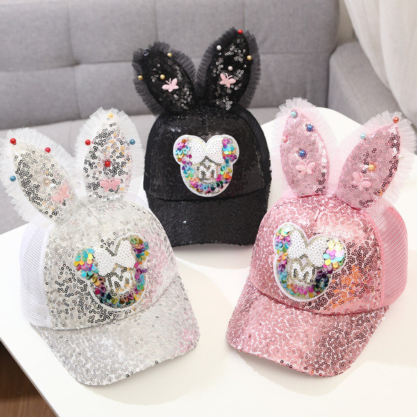 Pălărie modernă pentru copii cu element 3D și paiete