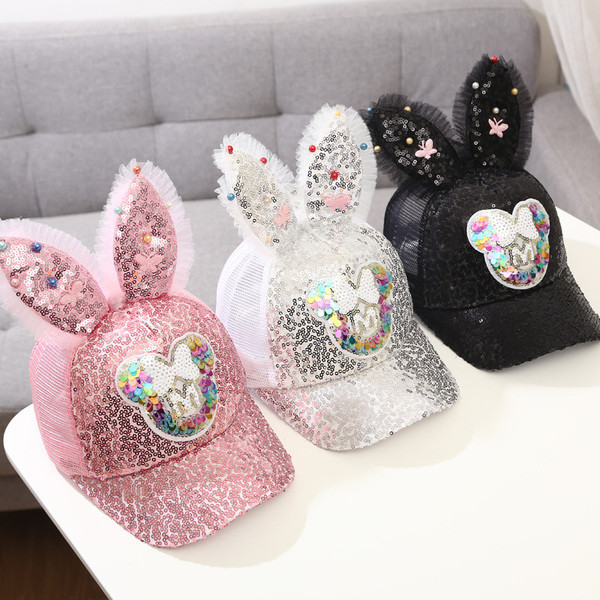 Pălărie modernă pentru copii cu element 3D și paiete