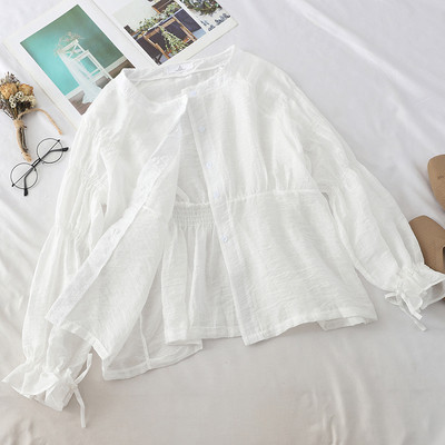 Cămașă modernă de damă cu decolteu O în trei culori