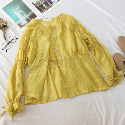 Cămașă modernă de damă cu decolteu O în trei culori