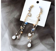 Cercei eleganti de dama cu margele si perle