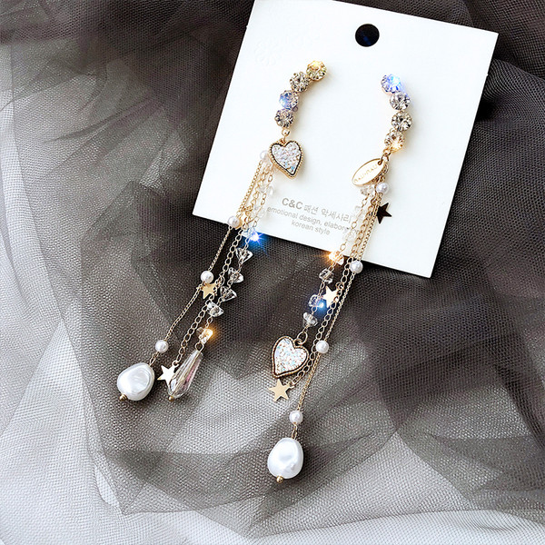 Cercei eleganti de dama cu margele si perle