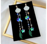 Model nou de cercei de dama cu pietre si margele